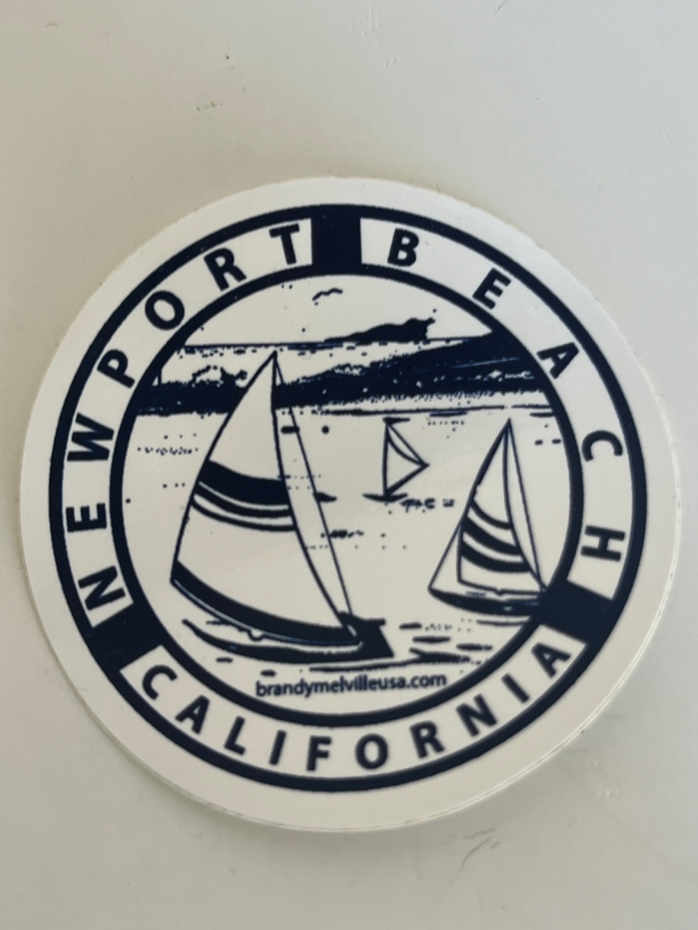 Brandy Melville Navy & White Newport Beach Sailboat Badge Sticker